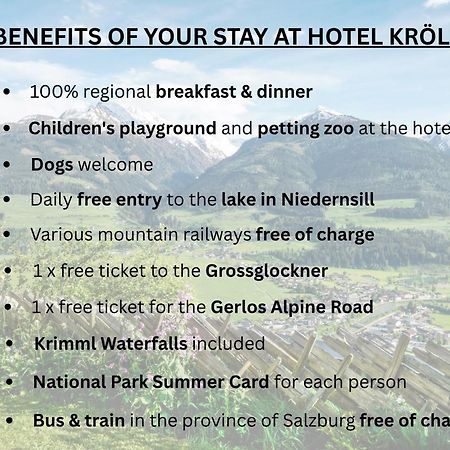 Hotel Gasthof Kroell - Inkl Nationalpark-Karte, 1 X Grossglockner Hochalpenstrasse Kostenlos, Verschiedene Bergbahnen Kostenlos, Badesee Kostenlos, Bus & Zug Kostenlos, Regionale Kueche Niedernsill Esterno foto