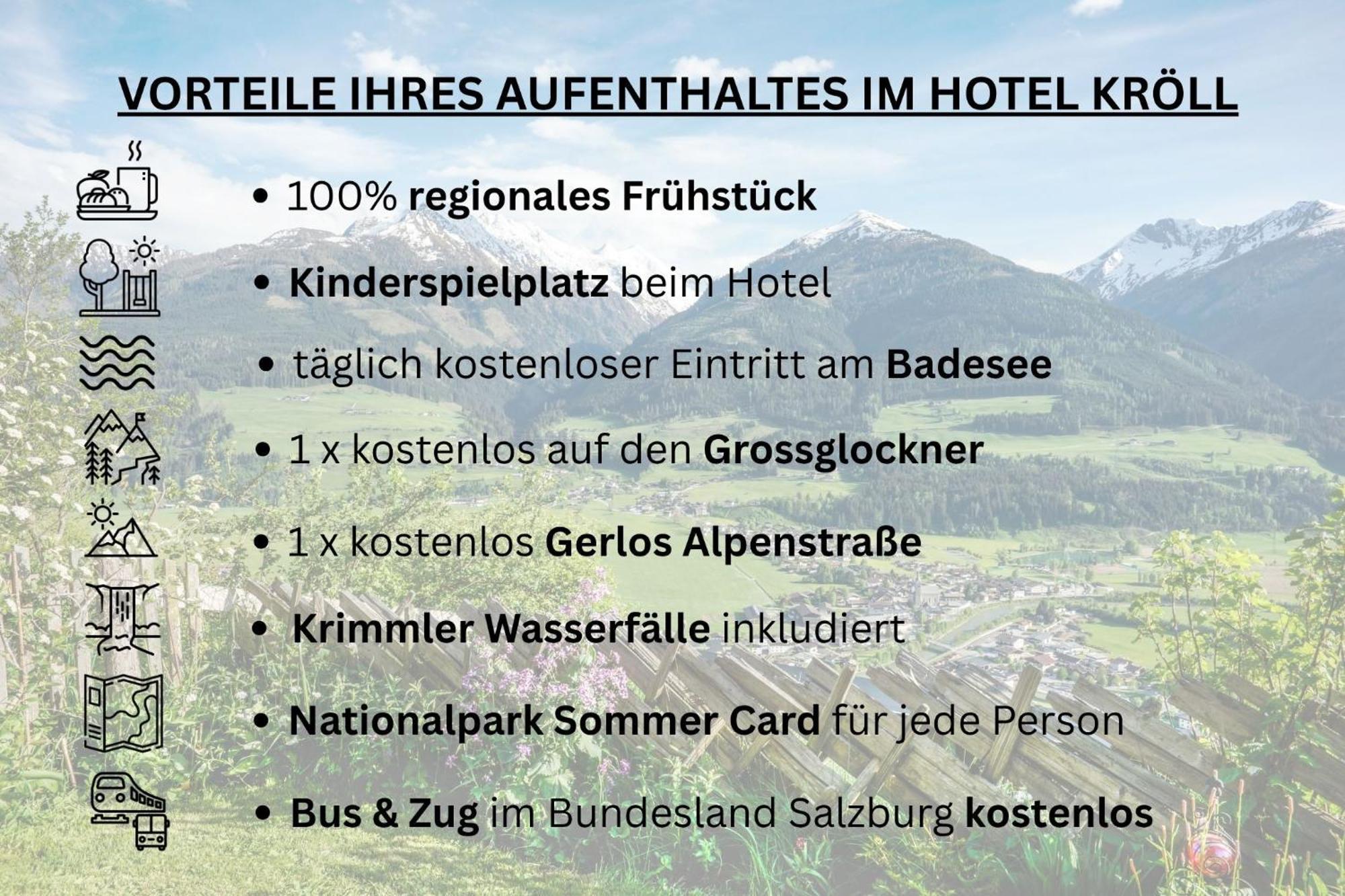 Hotel Gasthof Kroell - Inkl Nationalpark-Karte, 1 X Grossglockner Hochalpenstrasse Kostenlos, Verschiedene Bergbahnen Kostenlos, Badesee Kostenlos, Bus & Zug Kostenlos, Regionale Kueche Niedernsill Esterno foto